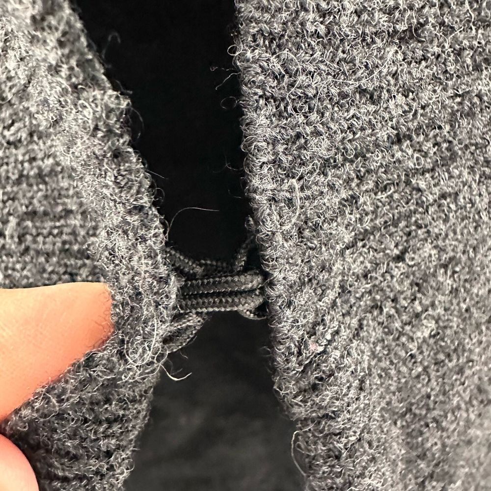 Chico's Cardigan Large Wool Gray Charcoal Hook Eye Closure Size 2 - Picture 7 of 9